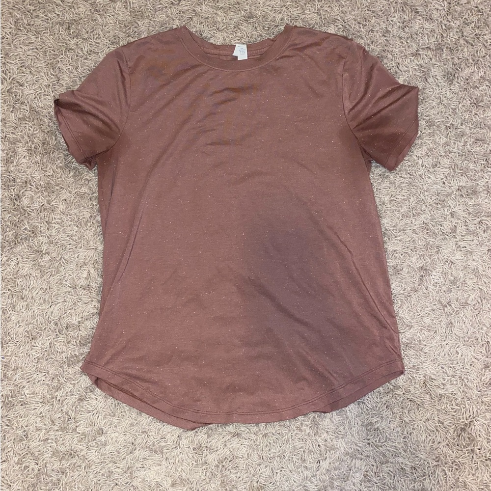 Lululemon Love Crew (slub), Size 6, Color-Spiced chai/white